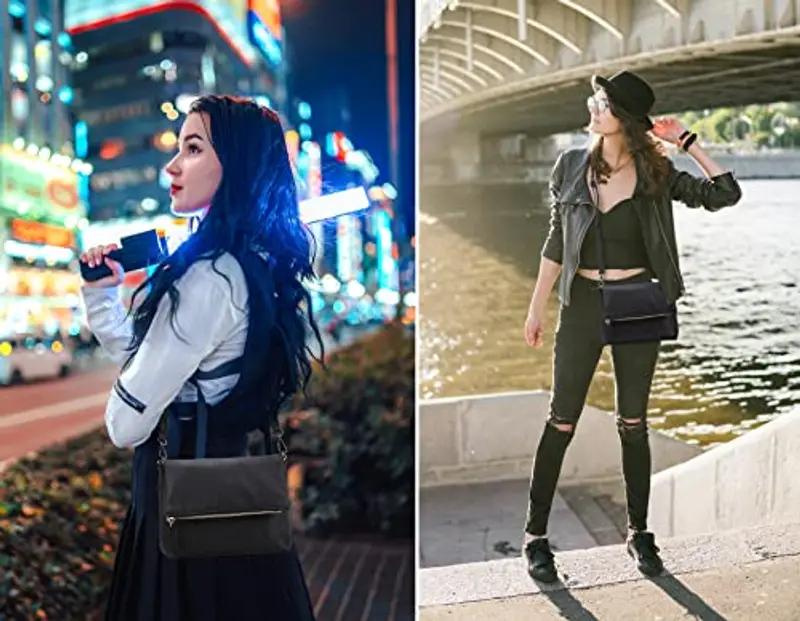 Gladdon borsa tracolla donna, borse donna con 3 scomparti, cartella con multitasche per contenere ciò di cui una donna ha bisogno, morbida e facile da usare miniatura 2