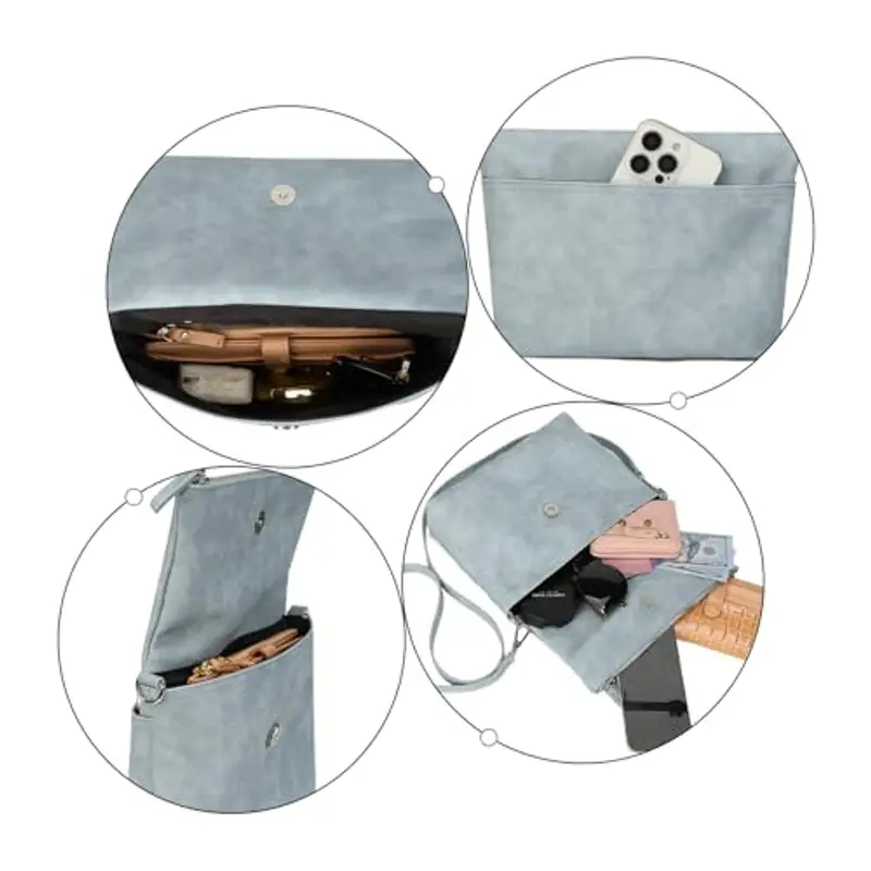 Gladdon borsa tracolla donna, borse donna con 3 scomparti, cartella con multitasche per contenere ciò di cui una donna ha bisogno, morbida e facile da usare miniatura 3