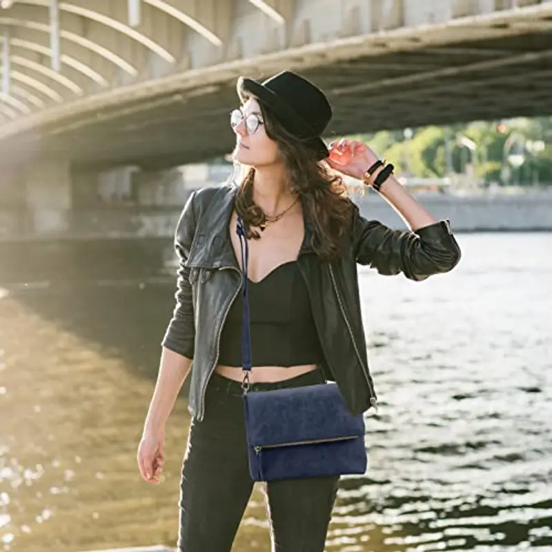 Gladdon borsa tracolla donna, borse donna con 3 scomparti, cartella con multitasche per contenere ciò di cui una donna ha bisogno, morbida e facile da usare miniatura 3