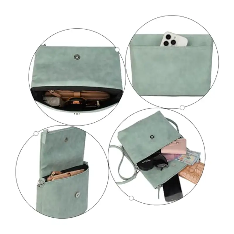 Gladdon borsa tracolla donna, borse donna con 3 scomparti, cartella con multitasche per contenere ciò di cui una donna ha bisogno, morbida e facile da usare miniatura 3