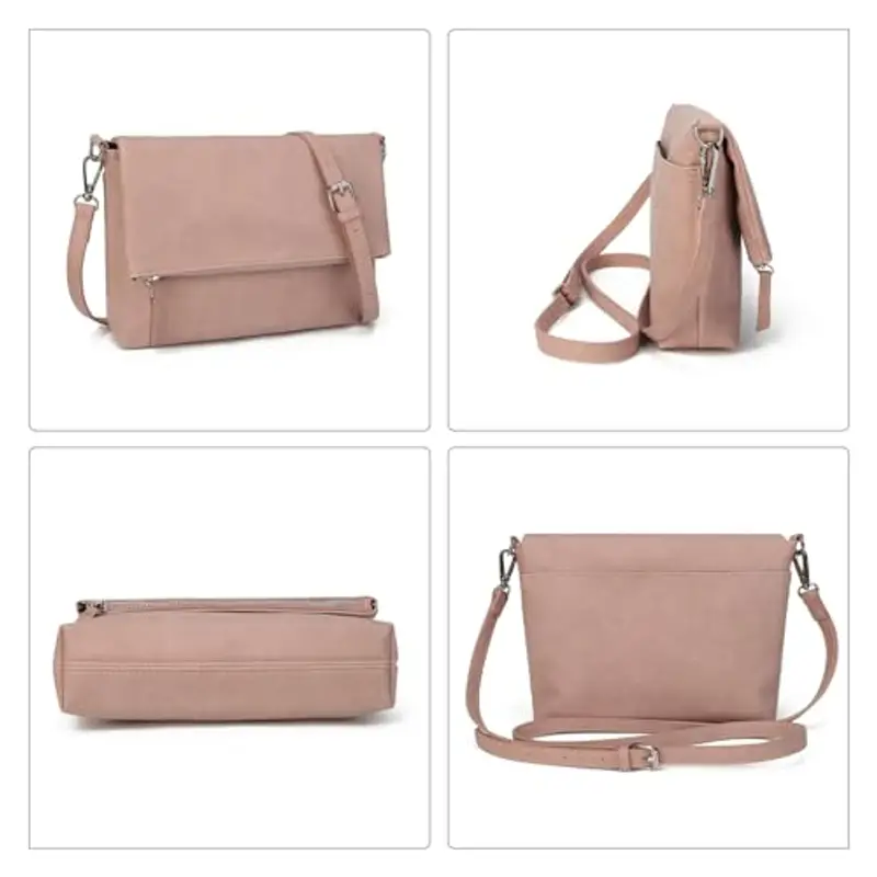 Gladdon borsa tracolla donna, borse donna con 3 scomparti, cartella con multitasche per contenere ciò di cui una donna ha bisogno, morbida e facile da usare miniatura 2