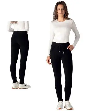 Leggings donna in jersey felpato Gladys PD0842