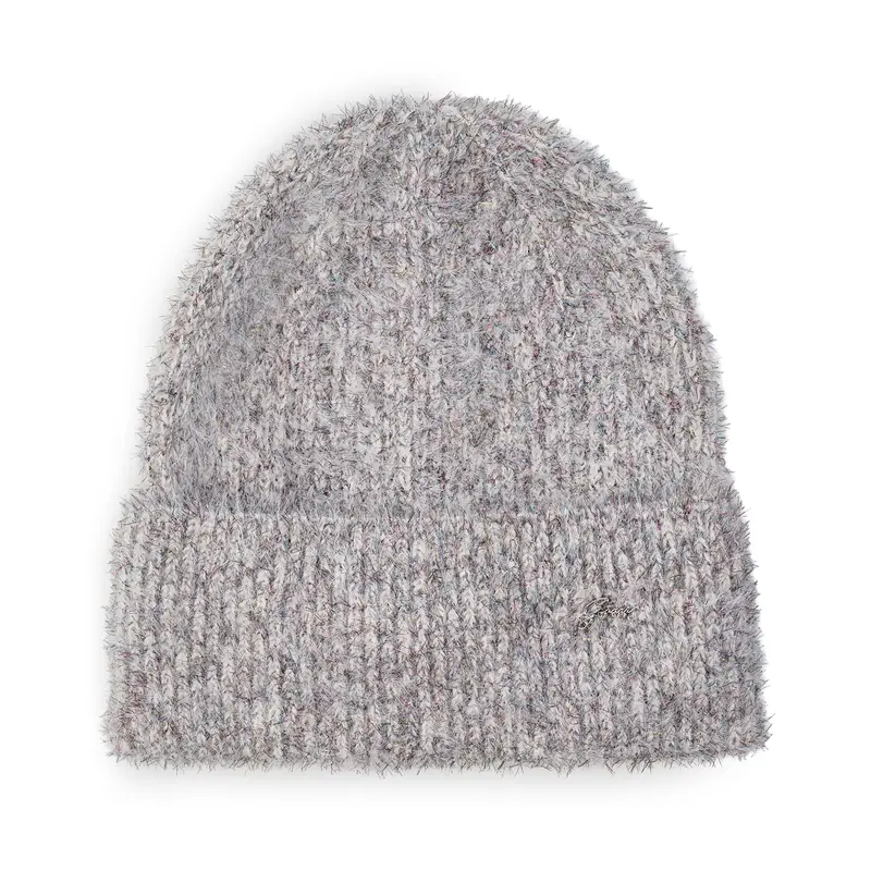 Berretto grigio da donna con fili lurex