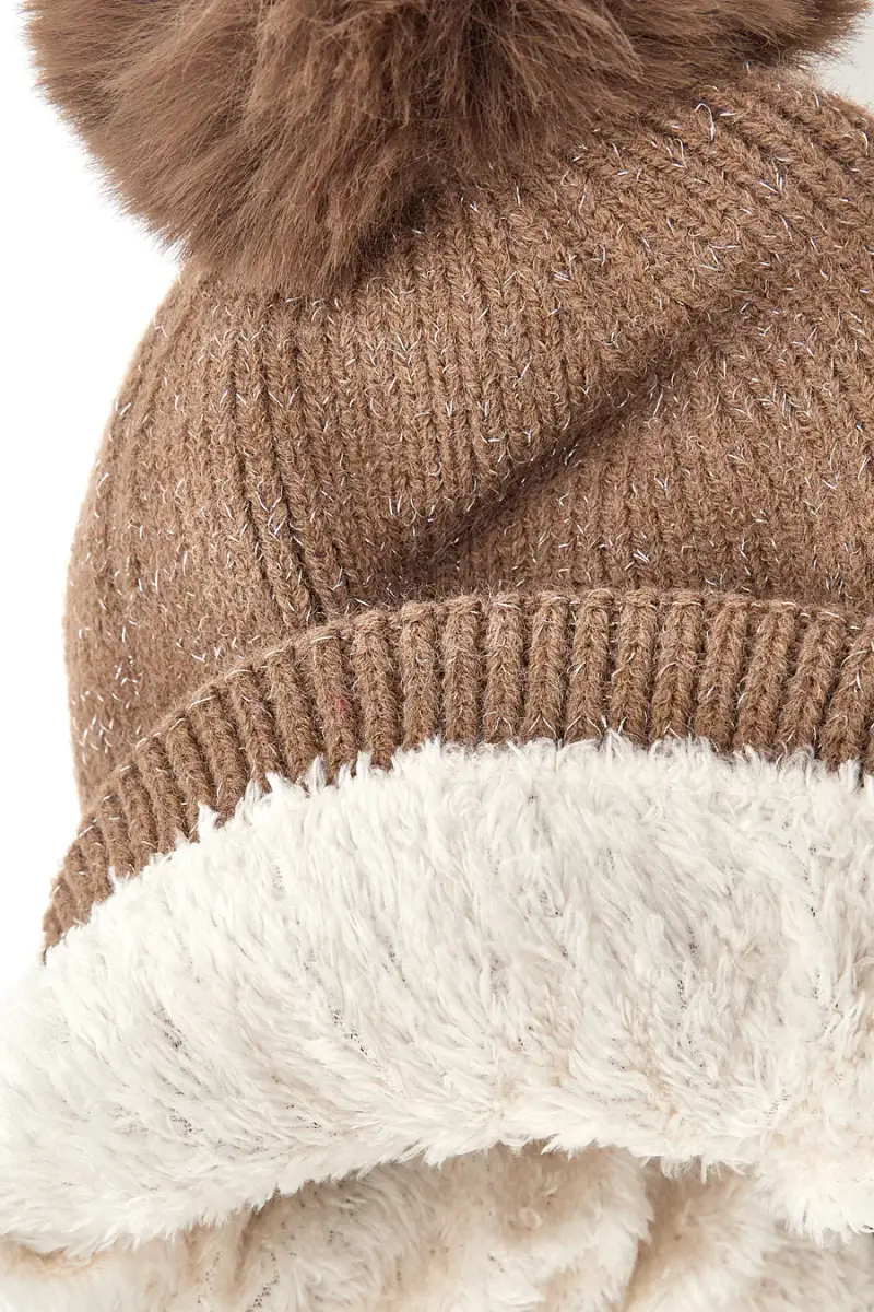 Cappello marrone con pon pon interno caldo GianMarco Venturi CLASS 66469 [TAUPE] miniatura 3