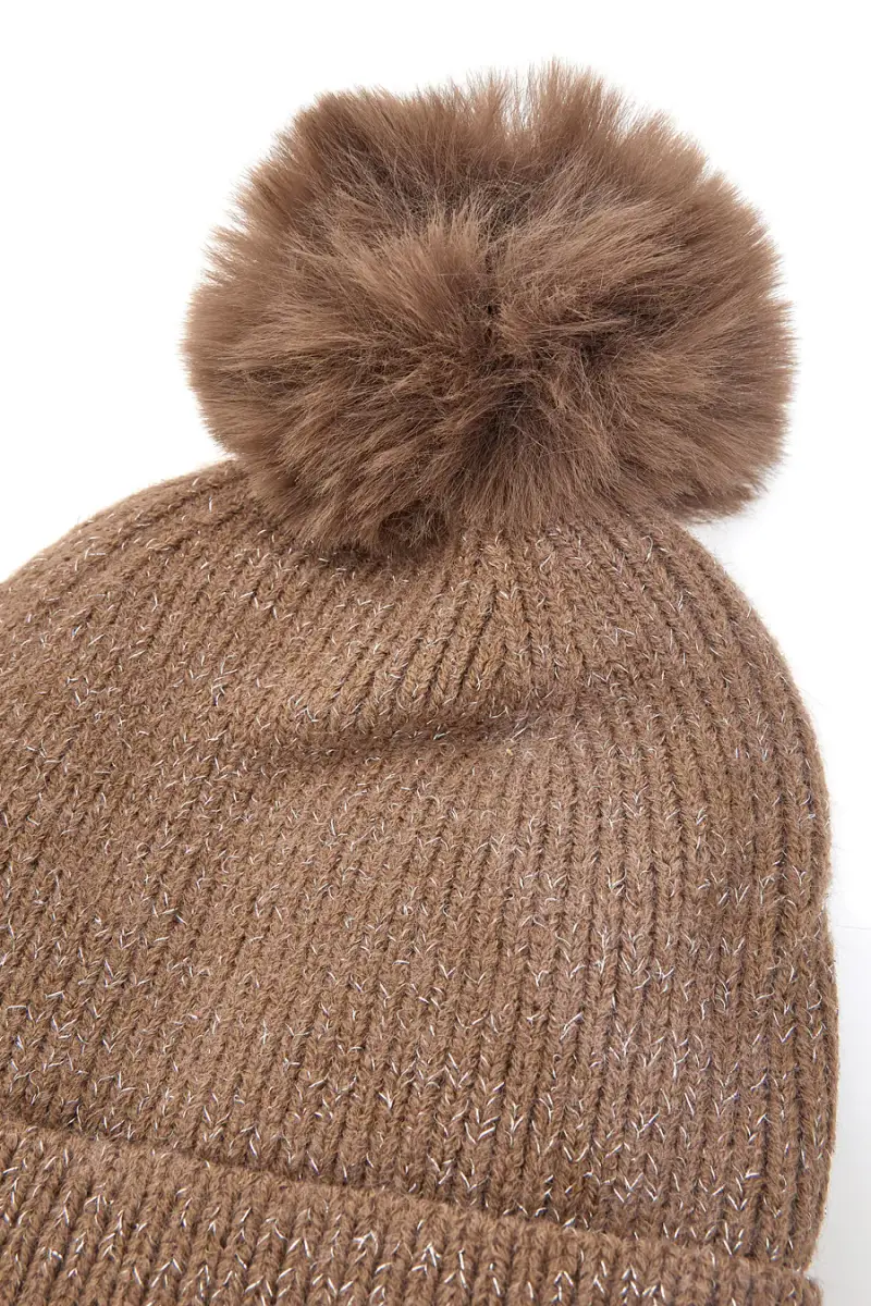 Cappello marrone con pon pon interno caldo GianMarco Venturi CLASS 66469 [TAUPE] miniatura 4