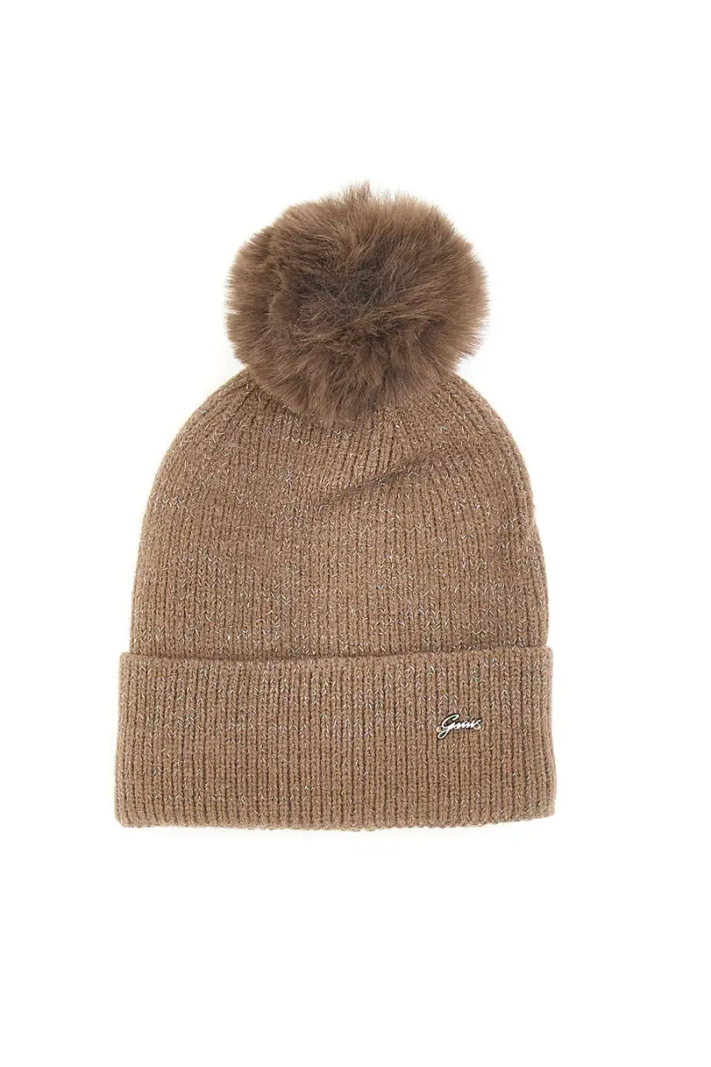 Cappello marrone con pon pon interno caldo GianMarco Venturi CLASS 66469 [TAUPE]