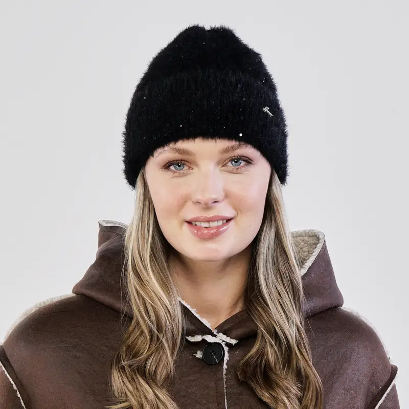 Cuffia nera con glitter