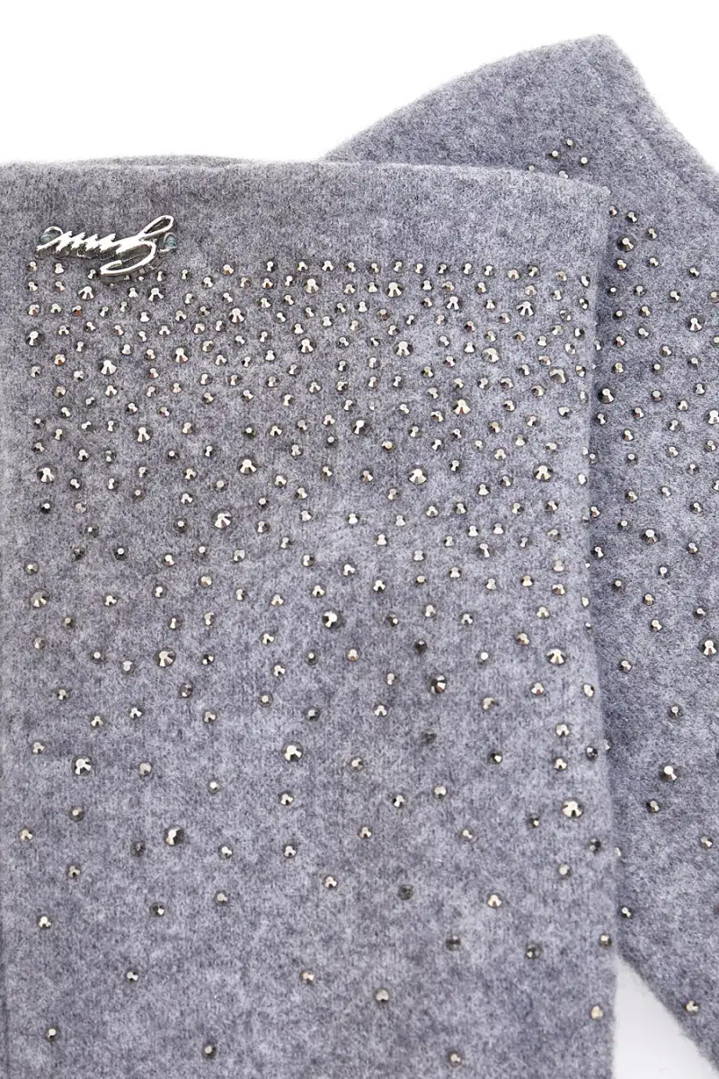 Guanti grigi con strass applicati Gianmarco Venturi CLASS 62682 [GRIGIO] miniatura 3