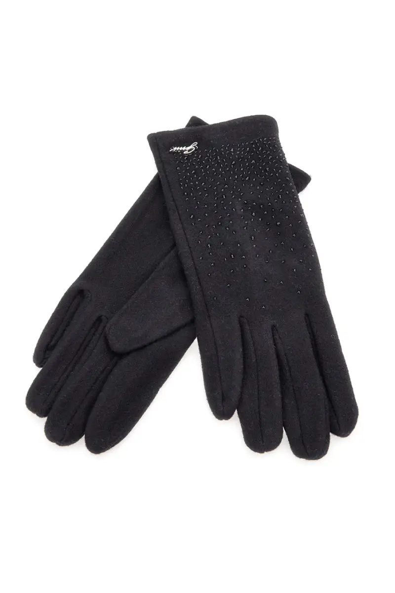 Guanti neri con strass applicati Gianmarco Venturi CLASS 62682 [NERO] miniatura 3