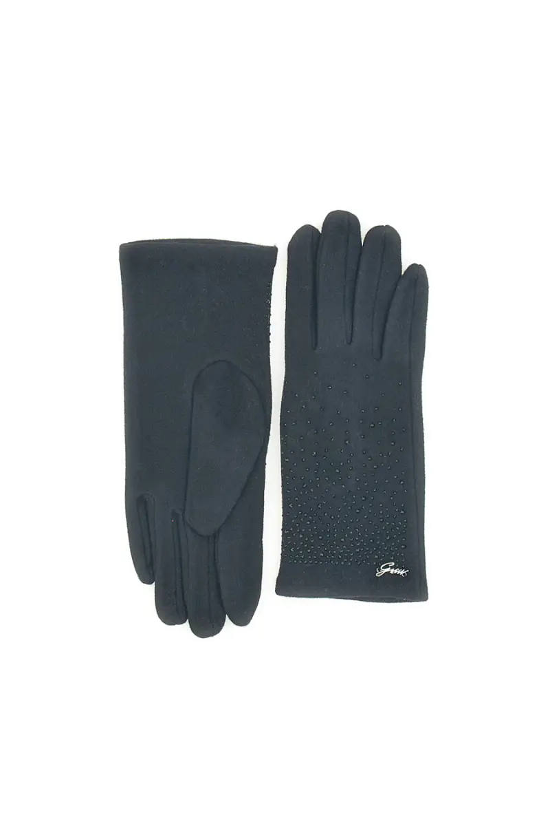 Guanti neri con strass applicati Gianmarco Venturi CLASS 62682 [NERO]