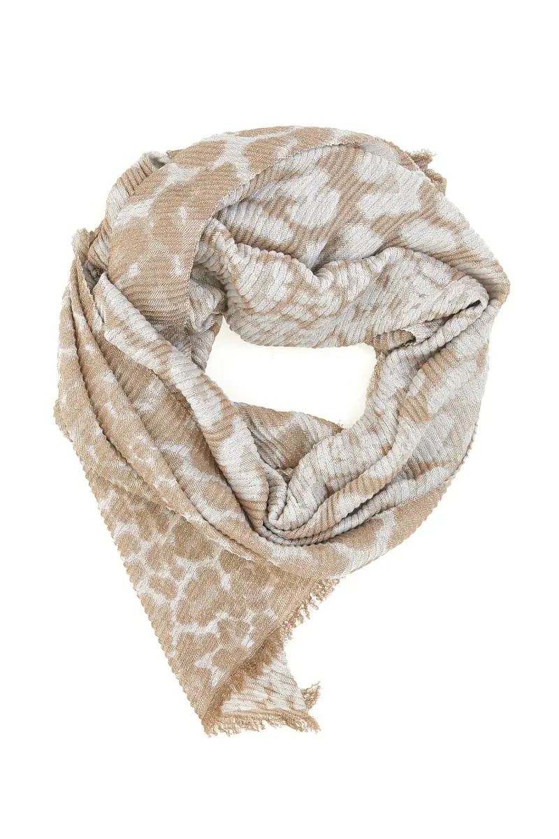 Sciarpa beige con fantasia animalier Gianmarco Venturi CLASS 65470 [PANNA] miniatura 2