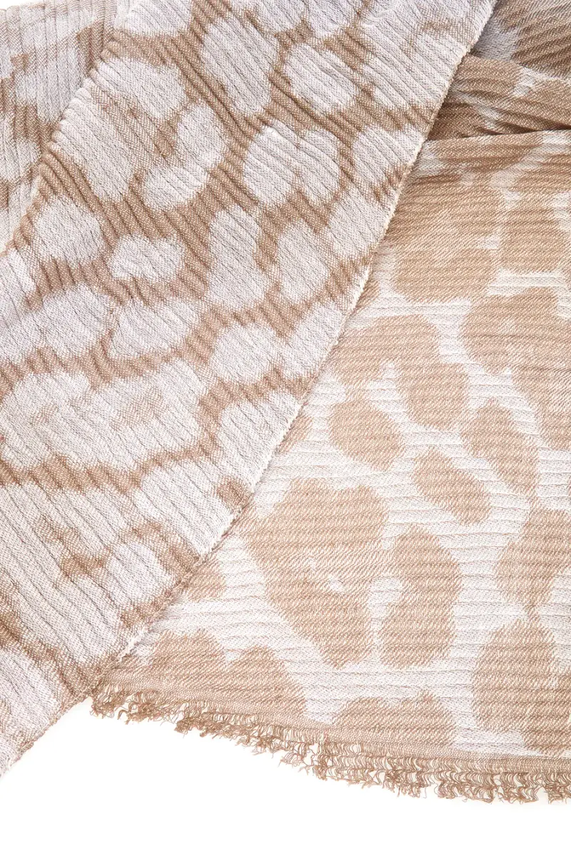 Sciarpa beige con fantasia animalier Gianmarco Venturi CLASS 65470 [PANNA] miniatura 3