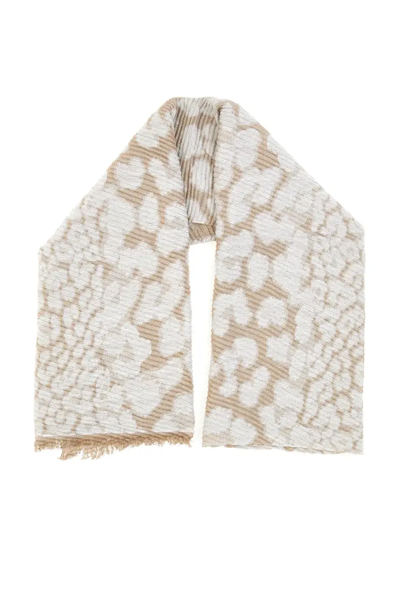 Sciarpa beige con fantasia animalier Gianmarco Venturi CLASS 65470 [PANNA]