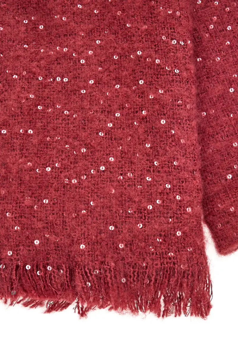 Sciarpa bordò calda e morbida con paillettes Gianmarco Venturi CLASS 65471 [BORDO'] miniatura 4