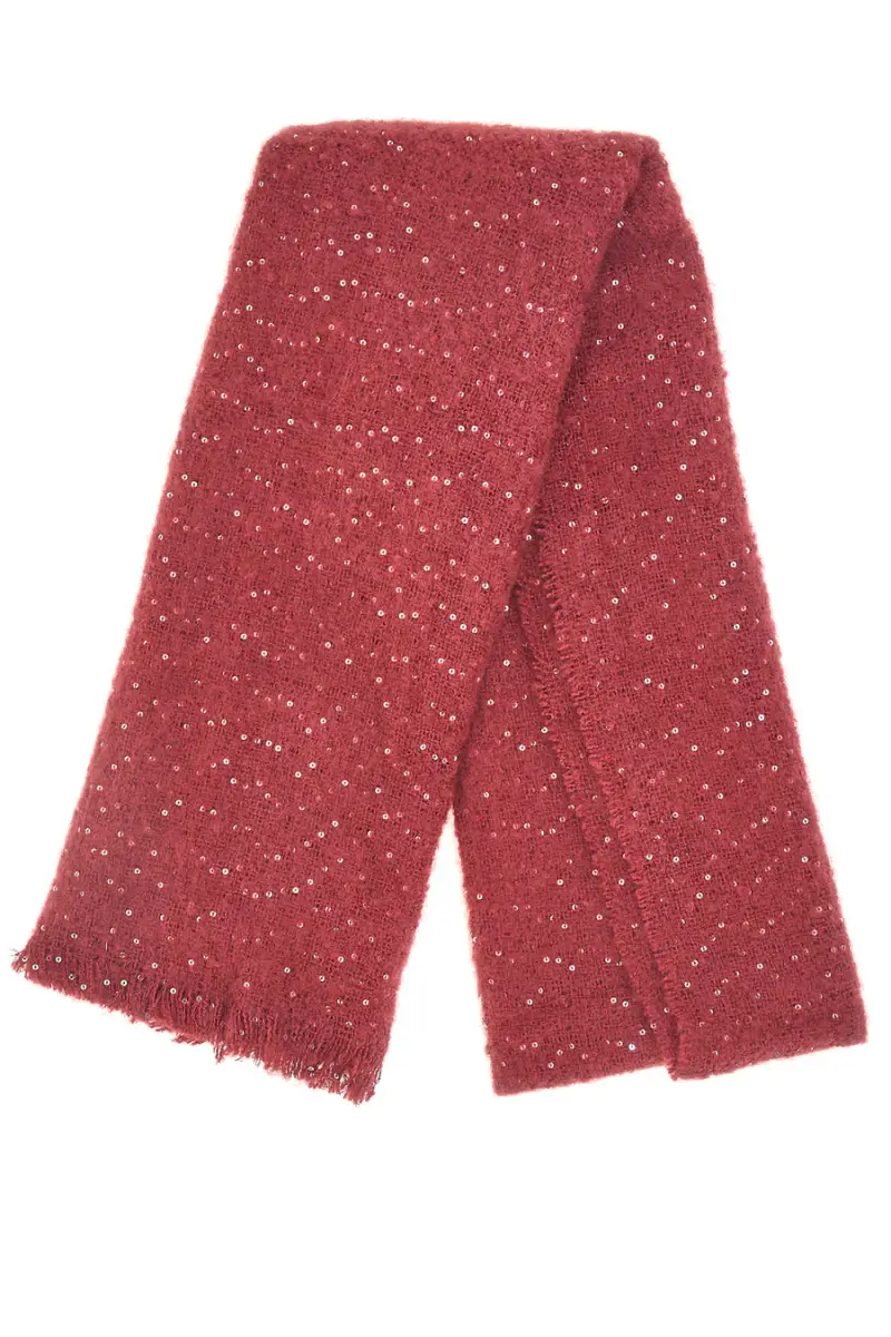 Sciarpa bordò calda e morbida con paillettes Gianmarco Venturi CLASS 65471 [BORDO']