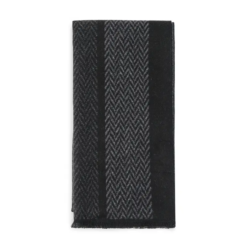 Sciarpa da uomo nera in fantasia spigata