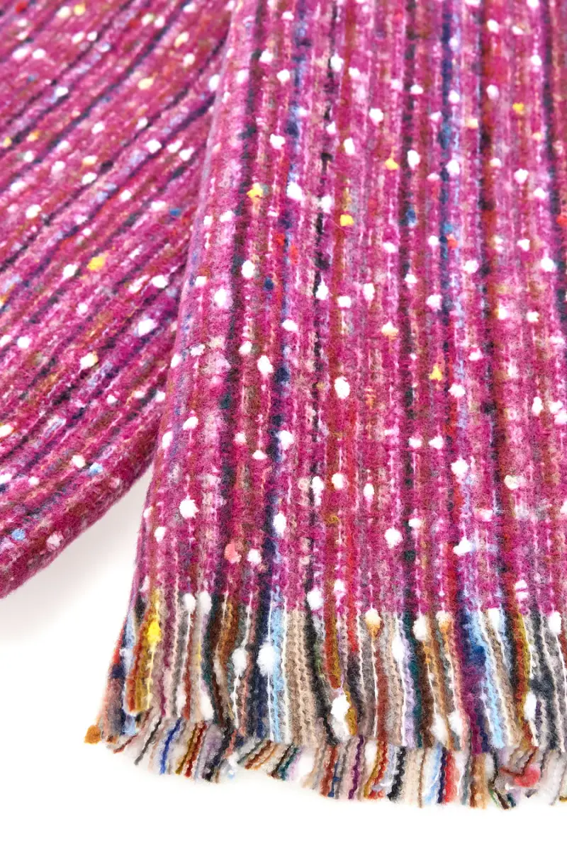 Sciarpa fucsia a coste multicolor calda GianMarco Venturi CLASS 62624 [FUXIA] miniatura 3