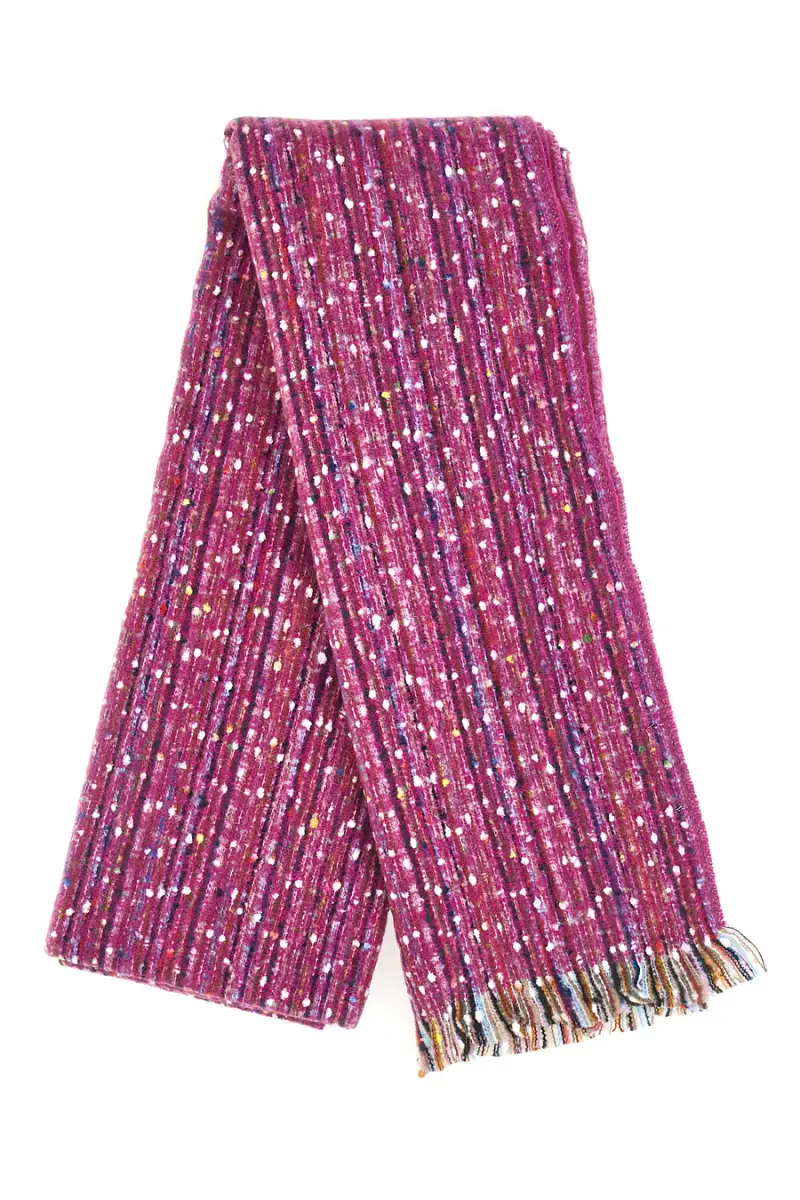 Sciarpa fucsia a coste multicolor calda GianMarco Venturi CLASS 62624 [FUXIA]