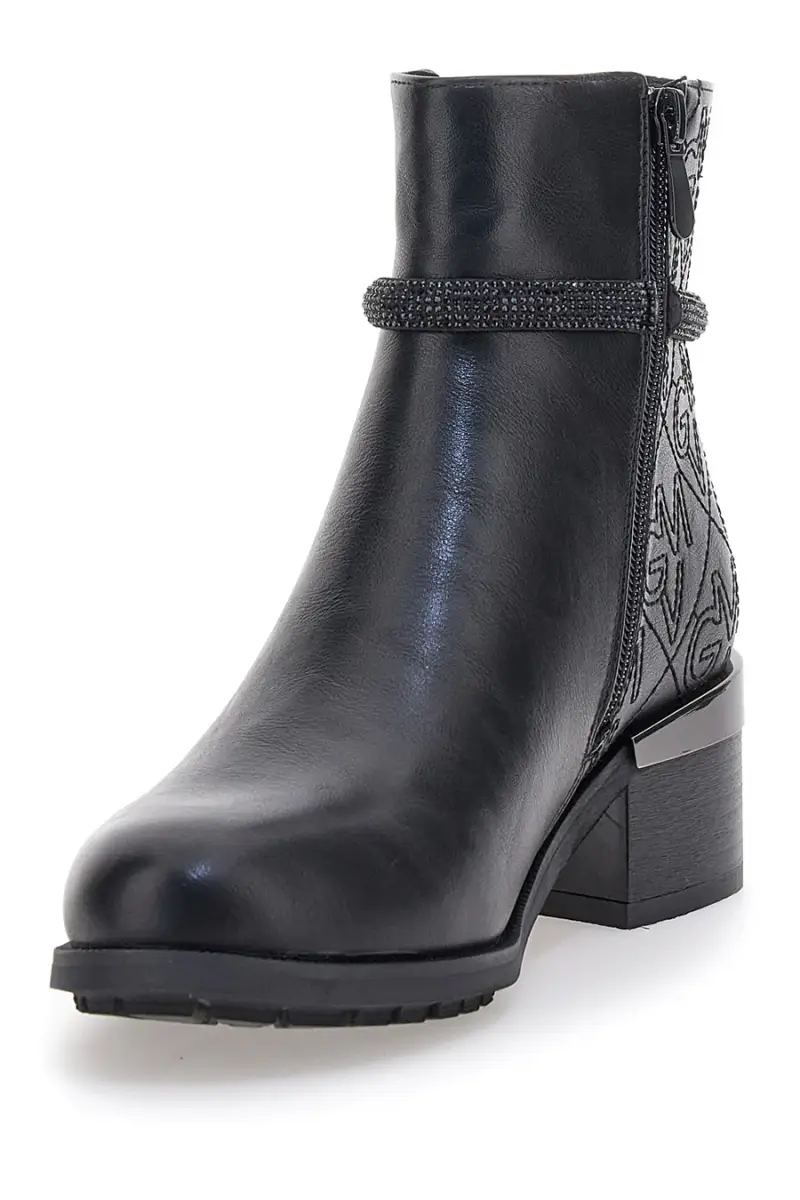 Stivaletti neri con tacco medio e dettaglio trapuntato Gianmarco Venturi TR0305 [NERO] miniatura 3