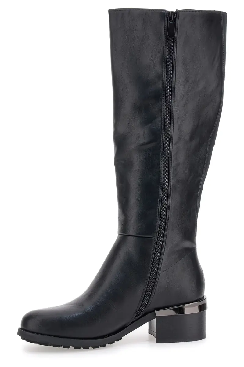 Stivali neri con logo laterale e tacco decorato Gianmarco Venturi SV0199 [NERO] miniatura 4