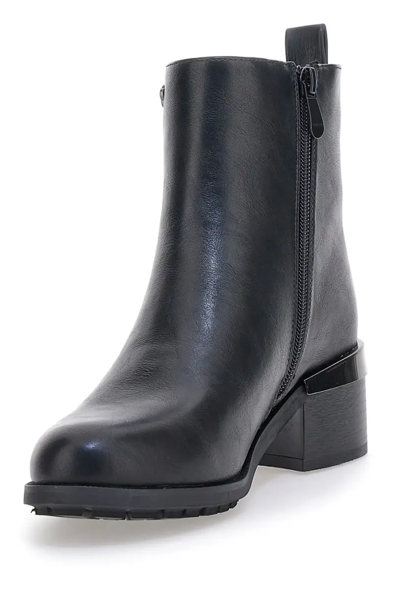 Tronchetti neri con tacco basso e dettaglio logo GMV TR0331 [NERO] miniatura 3