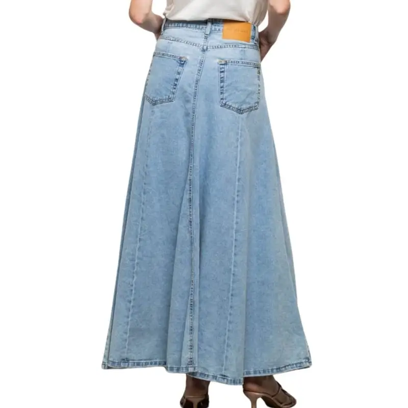 gonna lunga da donna altea in denim chiaro miniatura 3