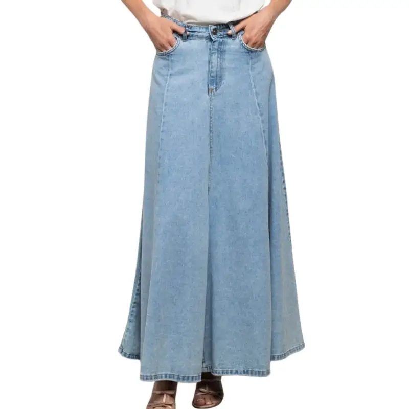 gonna lunga da donna altea in denim chiaro