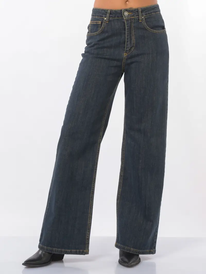 jeans da donna cinque tasche a palazzo Blu