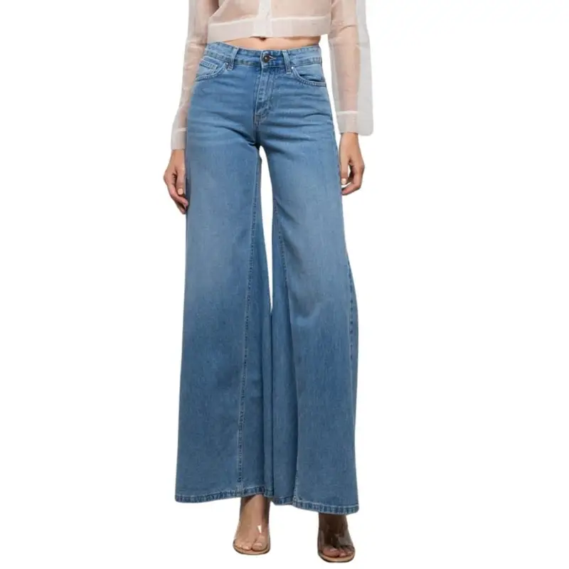 jeans da donna eos a gamba larga denim chiaro