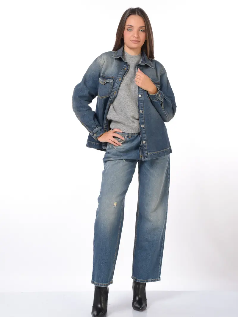 jeans da donna God Save Denim cinque tasche con rotture Blu miniatura 2