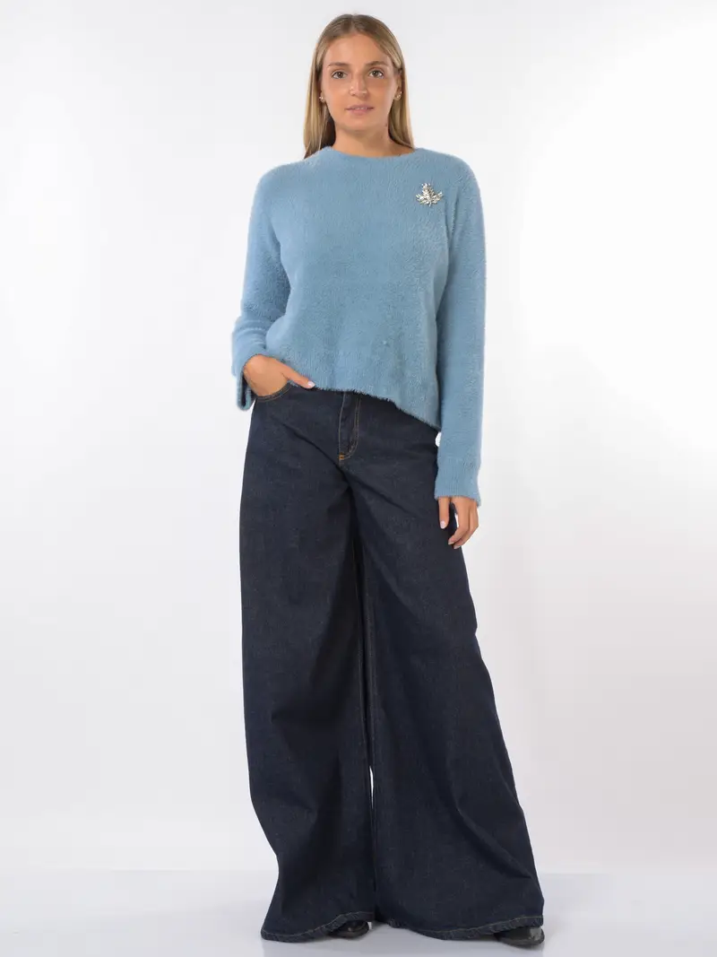 jeans da donna God Save Denim Gemma pantagonna con impunture Blu miniatura 2