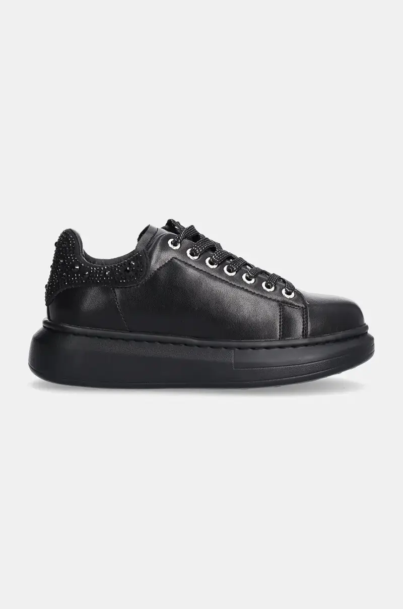 sneakers in pelle colore nero OO2N4004 BLACK miniatura 2
