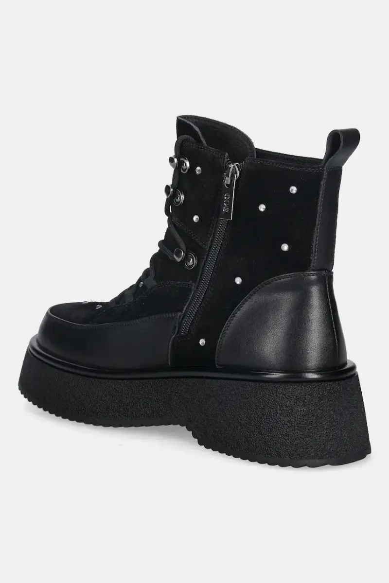 stivaletti alla caviglia in pelle colore nero SS2N4140 BLACK miniatura 3