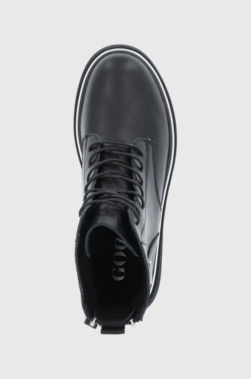 stivaletti alla caviglia in pelle donna Nero miniatura 4