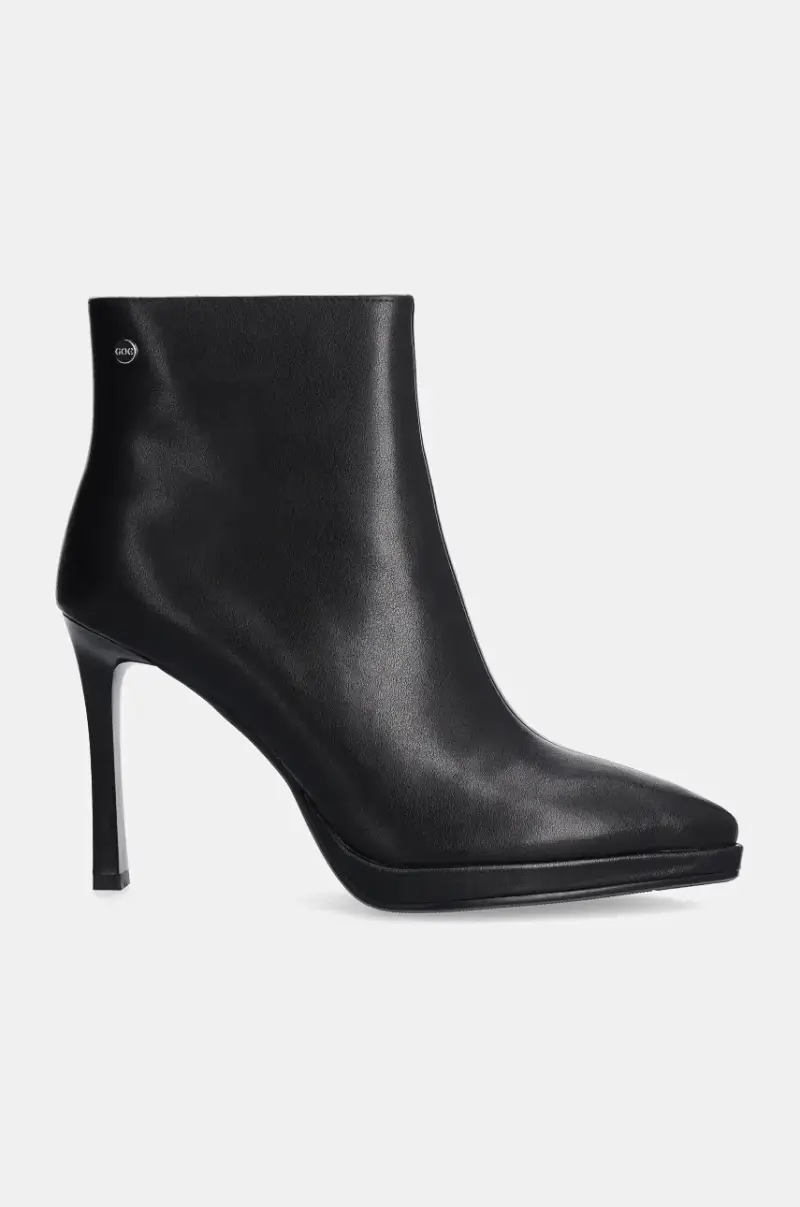 stivaletti alla caviglia in pelle Nero miniatura 2