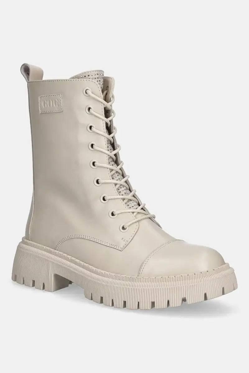 stivali da motociclista in pelle donna colore beige SS2N4122 BEIGE