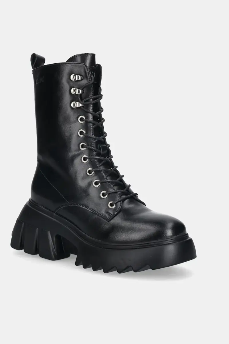 stivali da motociclista in pelle donna colore nero SS2N4131 BLACK