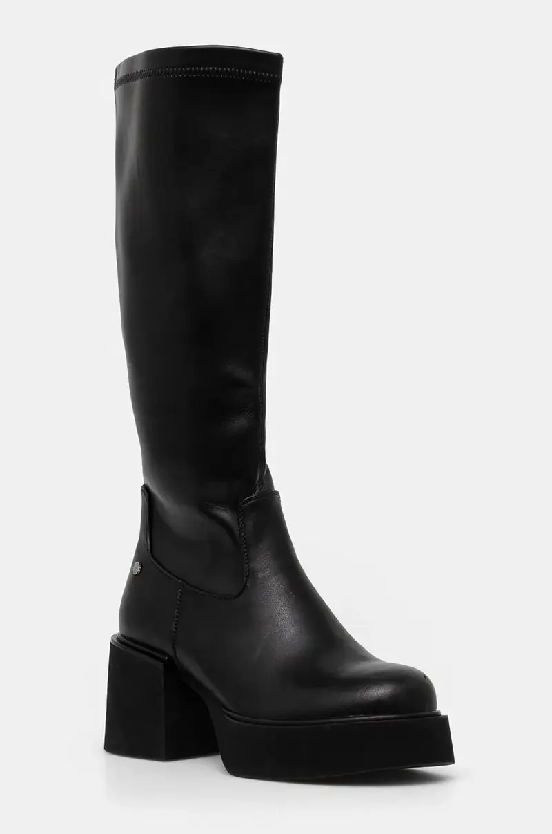 stivali in pelle donna colore nero OO2N4407 BLACK