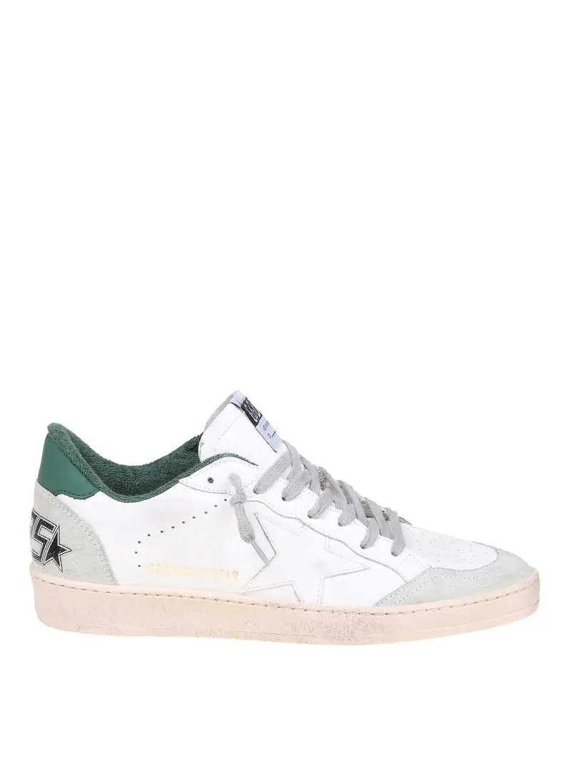 ballstar sneakers in pelle bianco e verde