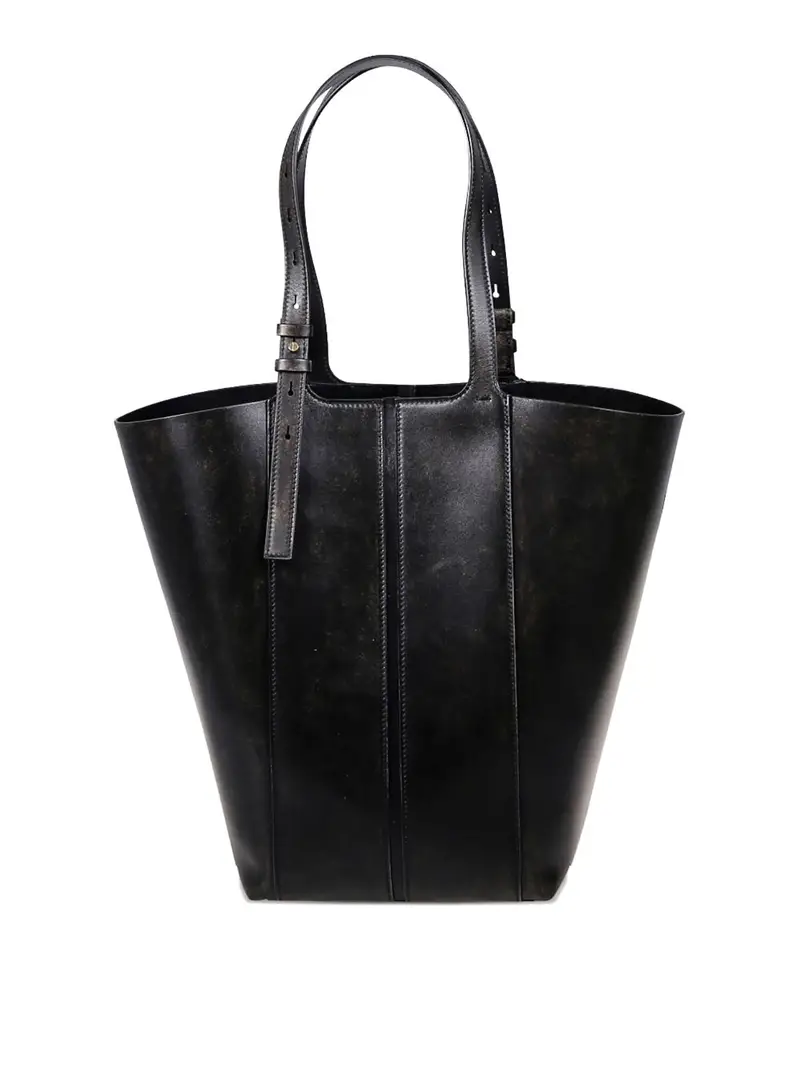 Borsa tote Vita in pelle nera Nero
