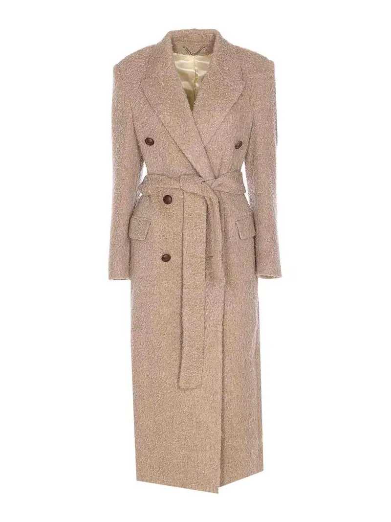 Cappotto beige a doppio petto