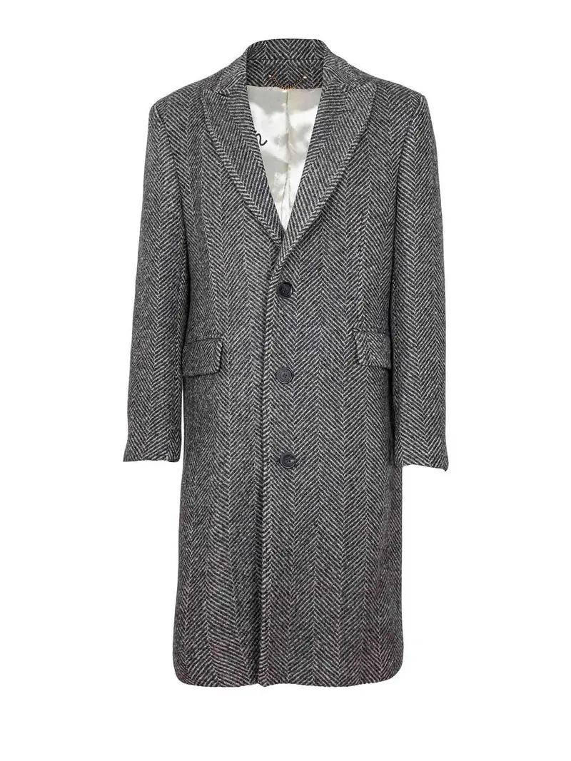 Cappotto In Lana Colore Beige E Grigio