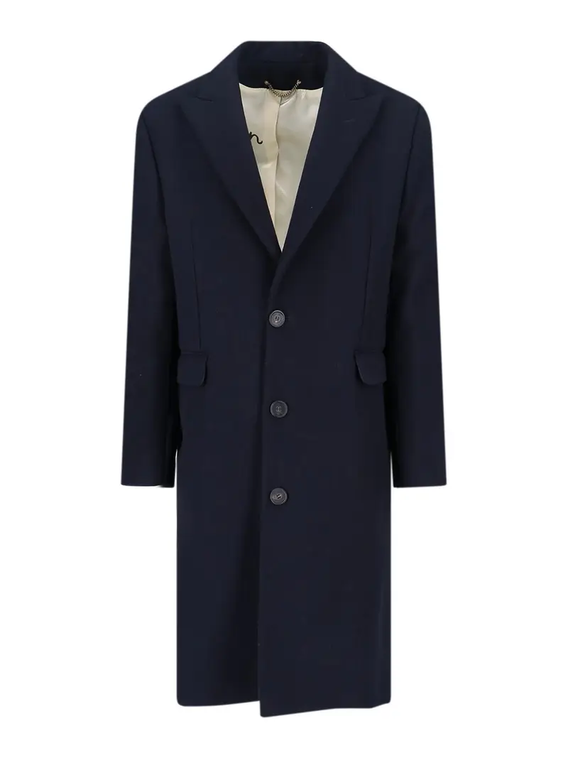 Cappotto In Misto Lana Vergine Blu