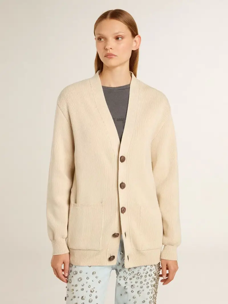 Golden Goose Cardigan Bianco 4220287 miniatura 2