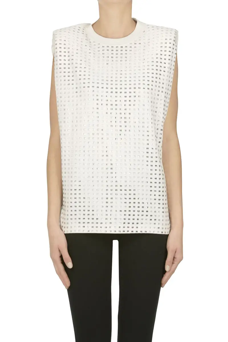 Top Isabel con strass Avorio