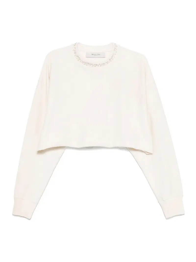 Felpa a corto di cotone Bianco