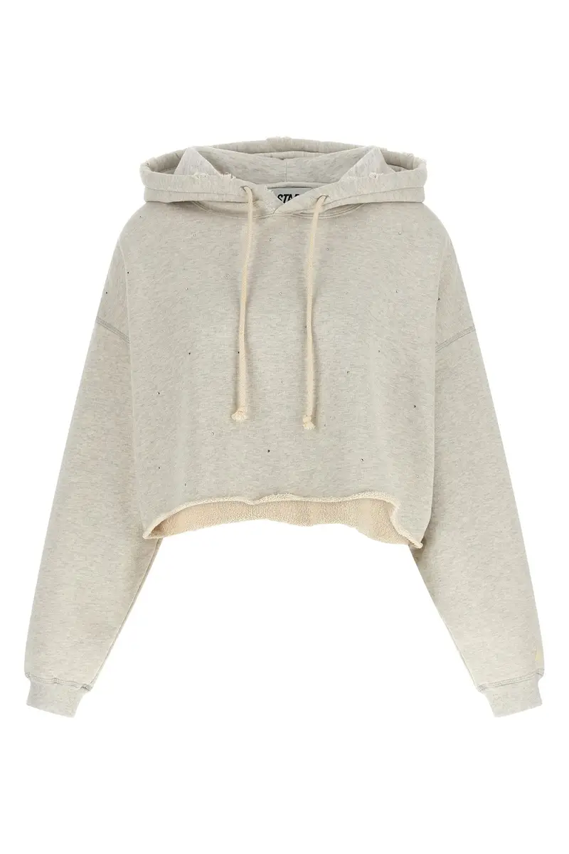 Felpa Con Cappuccio Cristalli Grigio