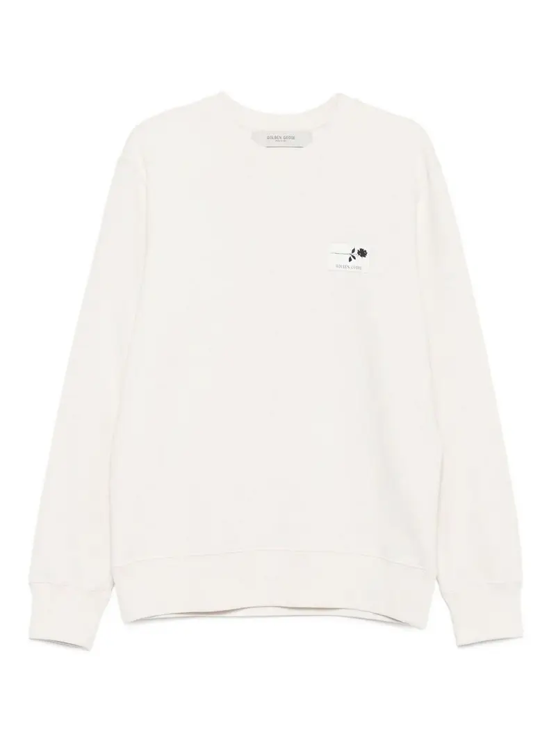 Felpa di cotone logo Bianco