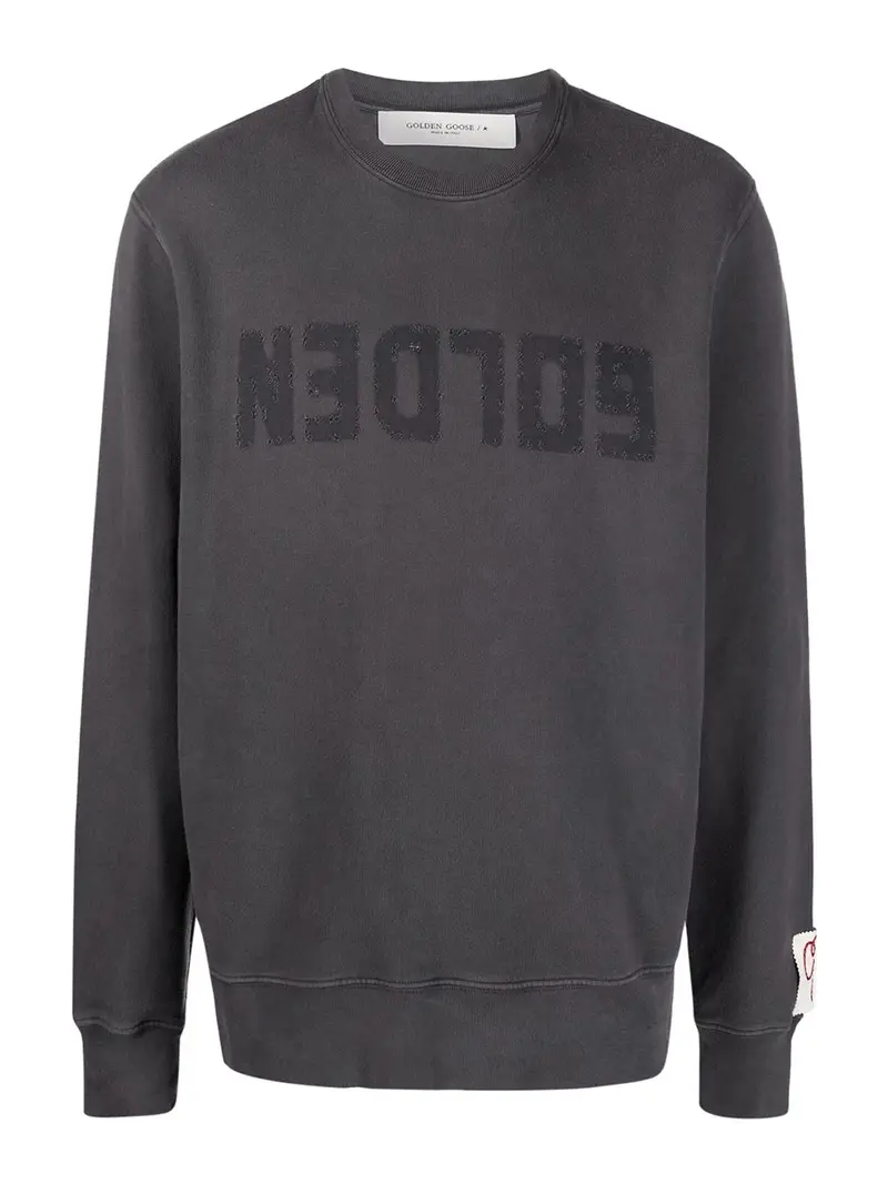 Felpa in jersey con logo Grigio Scuro