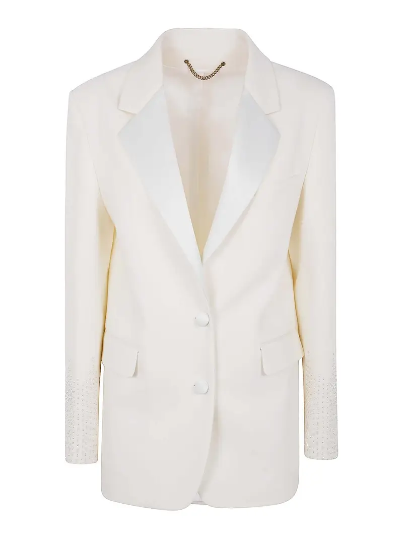 Giacca monopetto lana e viscosa Bianco